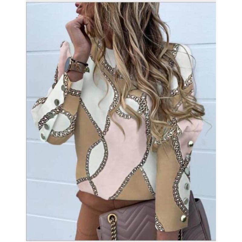 JPNTKY Women's Fashion Casual Long Sleeve O-Neck Blouses & Shirts Unique Design