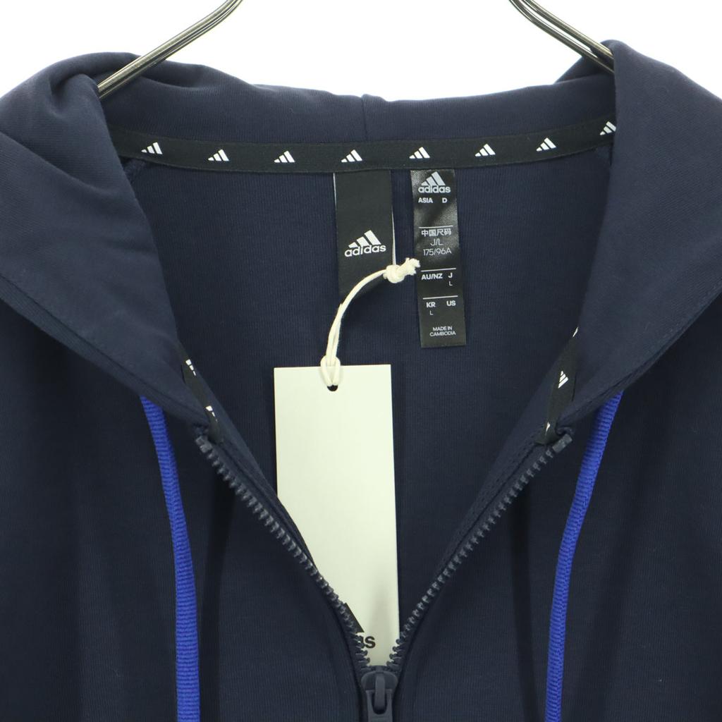 unused adidas Long sleeve Zip hoodie L Navy Men's Used