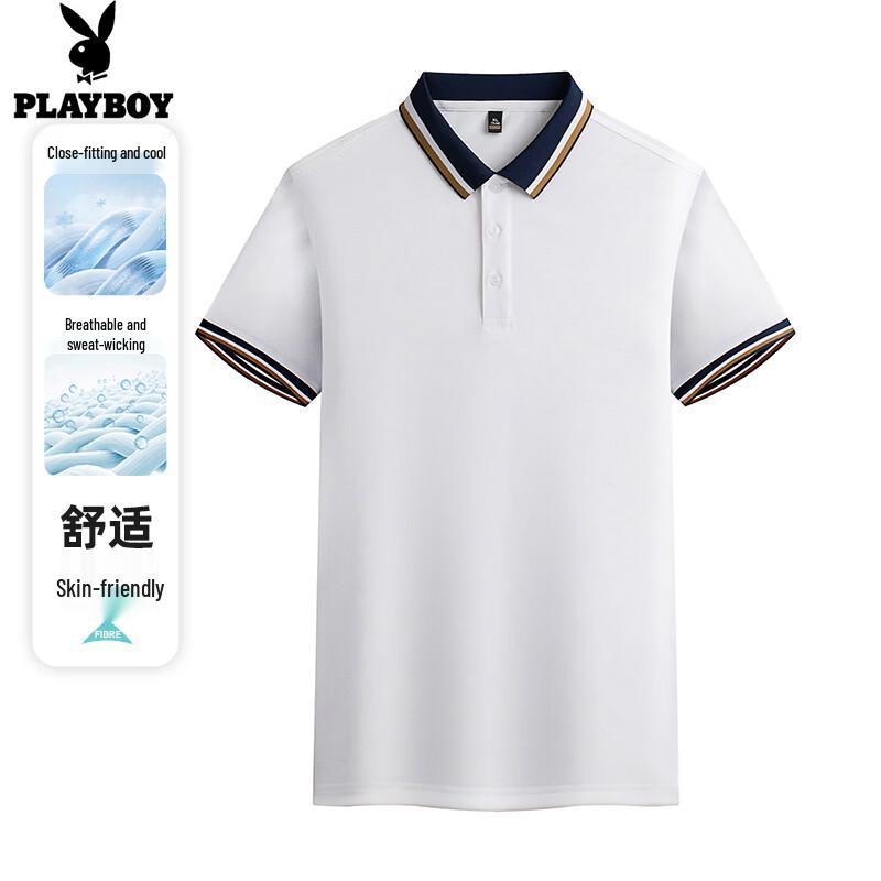 PLAYBOY Men s Quick-Dry Breathable Polo T-Shirt 2XL
