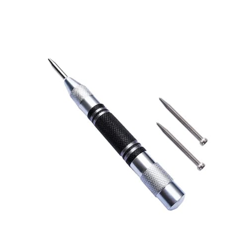 CHENSS Automatic Center Punch, High-Speed ??Steel, No Hammer Required, for Use with Electric Drills, for Drilling Pilot Holes In Metal, Wood, and Plas