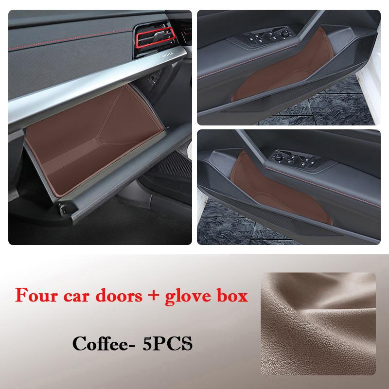 For Volkswagen Lavida 2018-2026 Car Door Slot Storage Box Leather Protective Pad Cover Glove Box Storage Barrel Interior Storage