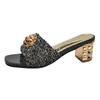 Fashion The Designer's Thick Sequined Sandals for Women Are Wearing the New Fashion Flip-flops 41-43 Large Women's Sandals T82