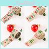 Colorful Christmas Cartoon Design Burlap Ribbon Excellent For Kids Gifts And Cheerful Holiday Decor