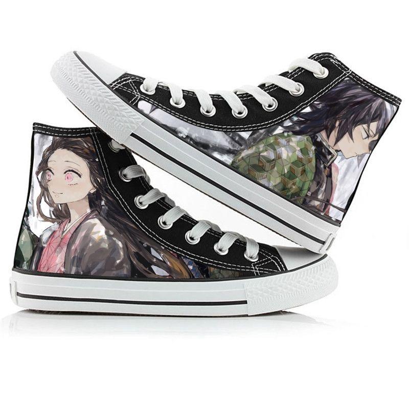 2025 Demon Slayer Print Canvas Schuhe Mode Anime Student Herren Damen Unisex Freizeitschuh Liebhaber Paarschuhe
