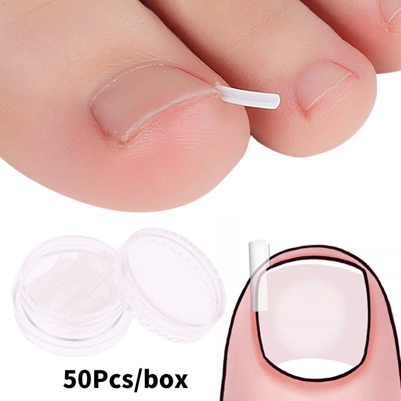 50Pcs Ingrown Toenail Correction Tool Ingrown Toe Nail Treatment Elastic Patch Sticker Straightening Clip Brace Pedicure Tool