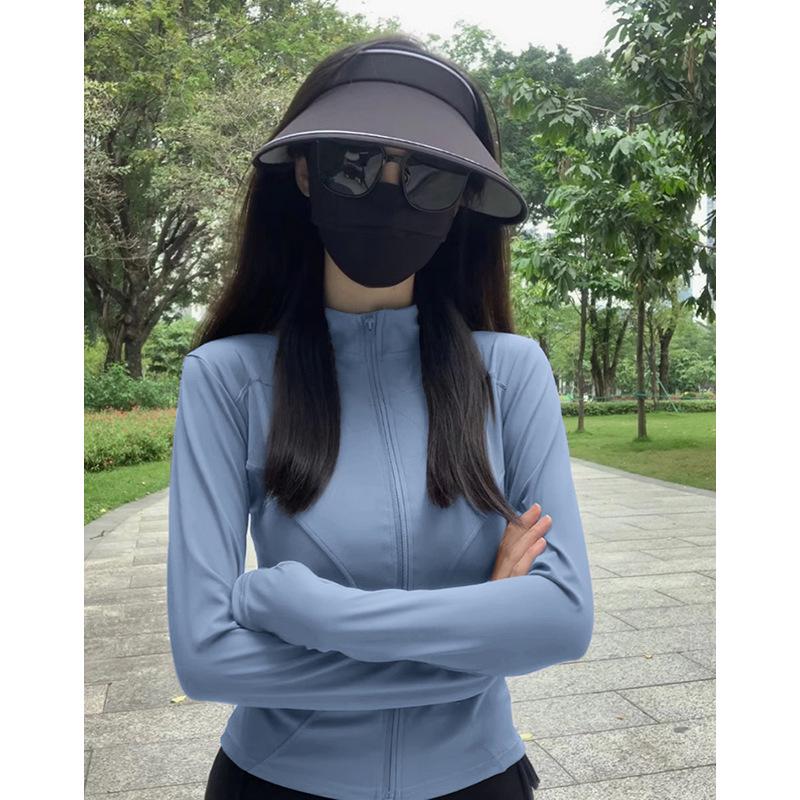 Women's Quick-Dry Long-Sleeve White Outdoor Yoga Jacket – Autumn/Winter, UV Protection
