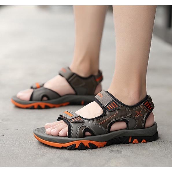 Premium Cowhide Leather Mens Beach Sandals With Breathable Sport Casual Comfort