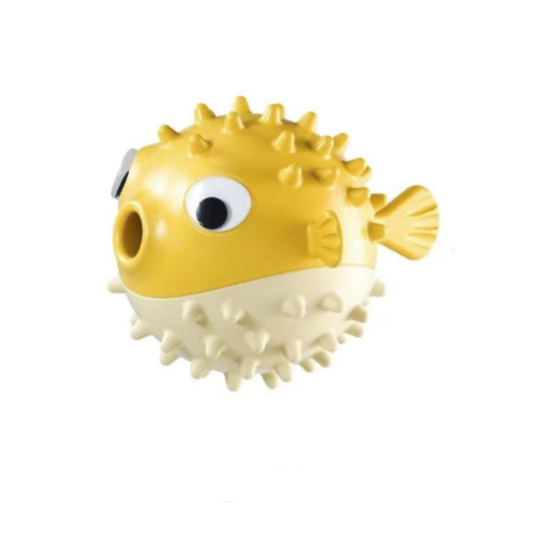 

Bouncing Fish Dog Toy Sound Leak Ball - Relieves Boredom Teeth Grinding Resistant Durable Dog Playtime Accessory жовтий