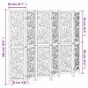 6 Piece Room Divider White Solid Paulownia Wood