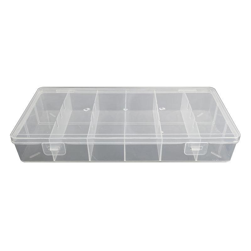 Factory Luya Box Fishing Tackle Box Double Buckle Transparent Six-Grid Bait Box Accessory Box Plastic Box