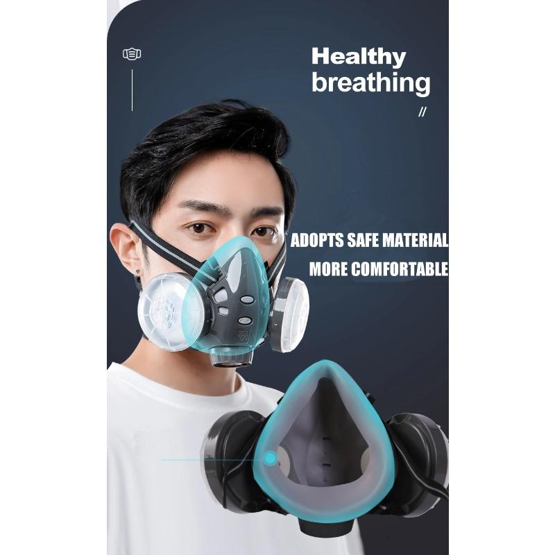 Half Face Dustproof Respirator Work Face Mask Safety Glasses Cotton Filters For Carpenter Polishing Daily Haze Safety Protection
