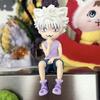 Japan Anime Killua Zoldyck Silver Hair Q Version Sitting Posture Static Character Model Desktop Decoration Friends Birthday Gift