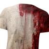 Camiseta de Halloween com mancha de sangue, manga curta, gola redonda, camiseta casual masculina, problema assustador resolvido, camiseta I'm Fine para festa de Halloween