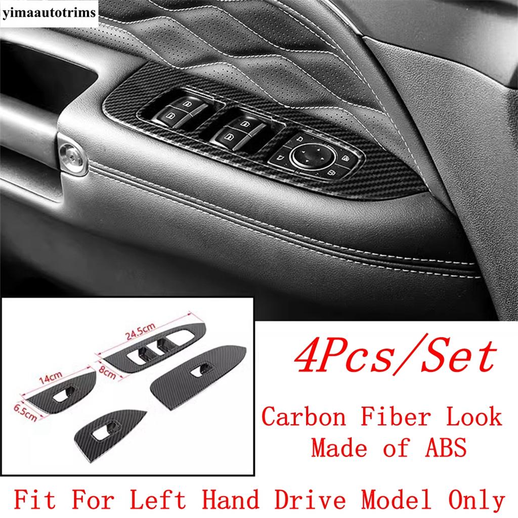 

Car Inner Armrest Window Lift Button Control Panel Cover Trim Accessories Interior For Great Wall GWM WEY TANK 300 - 2025 Carbon Fiber Look