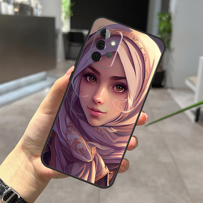 Muslim Arabic Hijab Girl Case For Samsung Galaxy A12 A32 A52 A05 A36 A56 A26 A16 A53 A33 A13 A55 A35 A15 A14 A34 A54