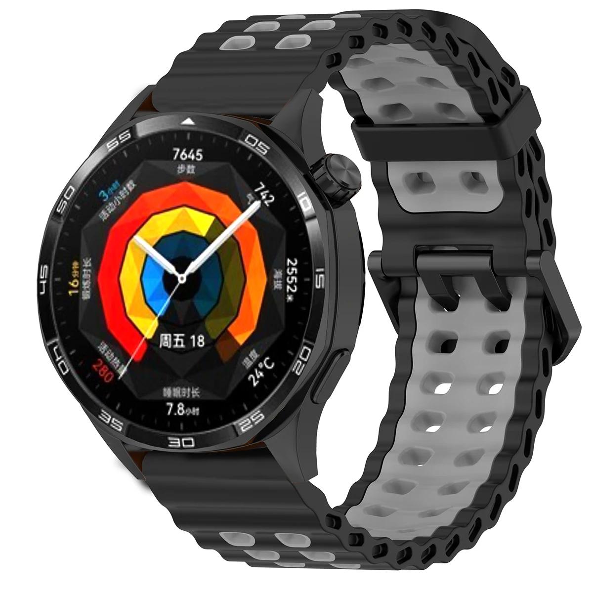 

24 мм Зовнішній Дихаючий Спортивний Силіконовий Ремінець Для Suunto 7/ 9 /D5 Spartan Wrist HR Baro Запасні Ремінці для Смарт-годинника 24mm чорний колір сірий