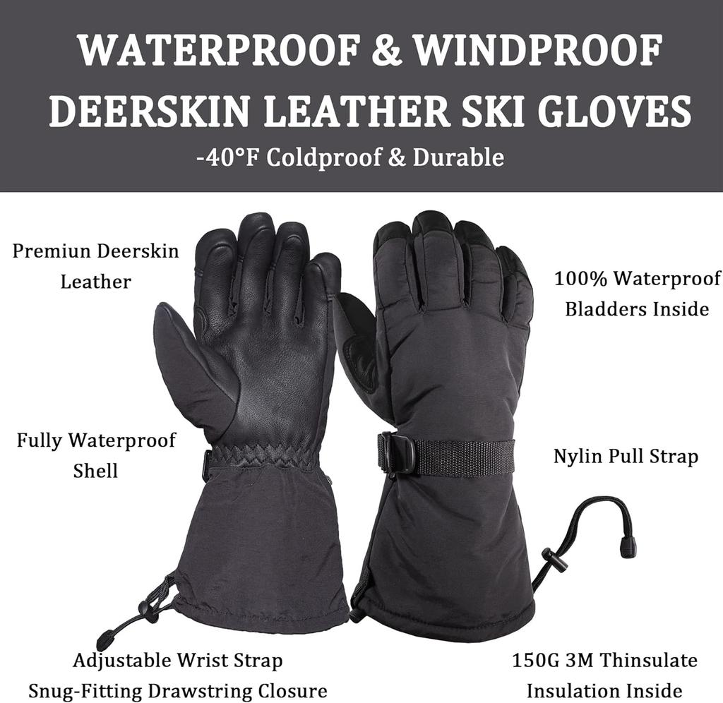 Skydeer Waterproof Thinsulate Insulated Winter Ski Gloves Size XL