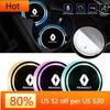 2026 Hot For Renault Interior Stickers For Renault Kadjar RS Koleos Captur Megane Clio 5 LED Holder Lights USB Rechargeable Cup