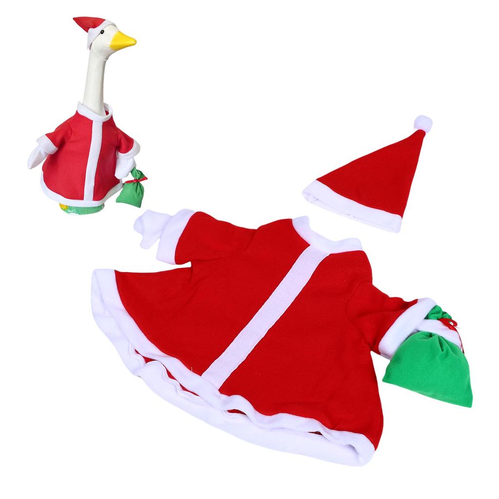 Christmas goose outfit,   polyester costume for 23 inch statue, hat, porch, lawn, garden, yard