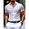 Men S Long Sleeve Turn Down Collar Shirt 3d Digital Print Casual