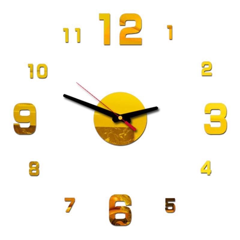 Wanduhr Rahmenlos Digitale Wanduhren DIY Acryl Wandaufkleber Quarz Leise Uhr für Zuhause Büro Wanddeko Horloge Murale