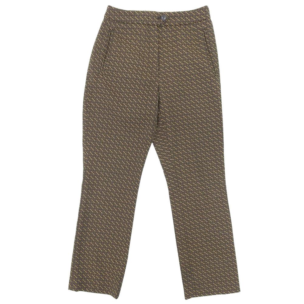 DRIES VAN NOTEN All-over print straight pants bottoms for women, brown, size 34 Bottoms 34 BrownUsed