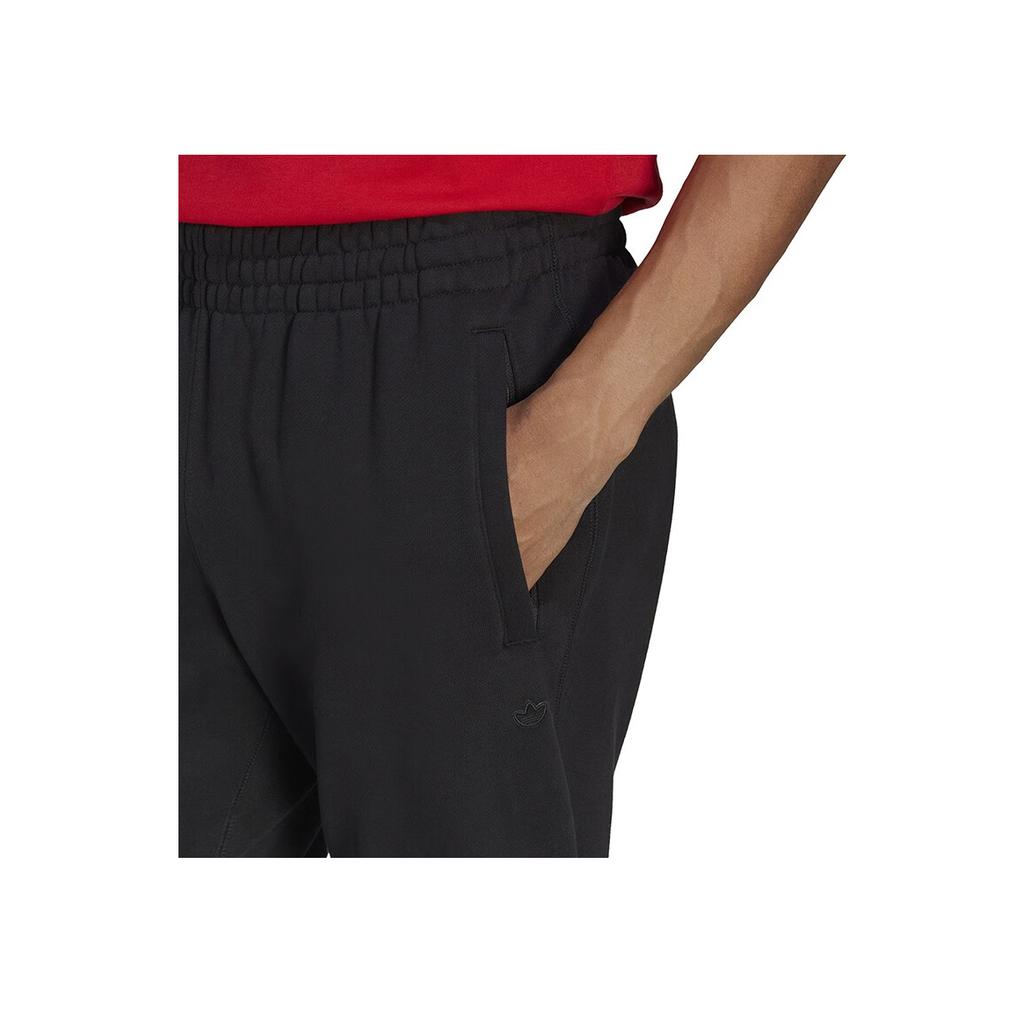 adidas Originals Solid Color Logo Embroidered Joggers Men Bottoms Black HB7501
