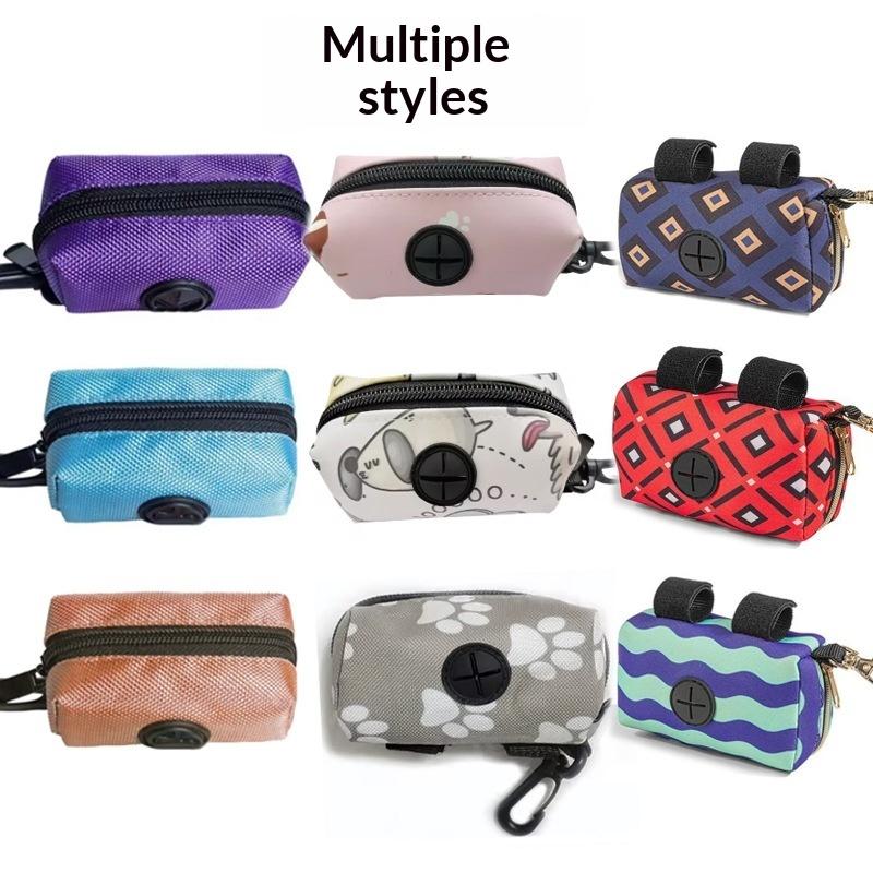 Supporto per sacchetti per escrementi di cani, guinzaglio, regolabile, mini, da viaggio, per la spazzatura, dispenser per sacchetti per escrementi di cani, strumenti per la pulizia degli animali domestici