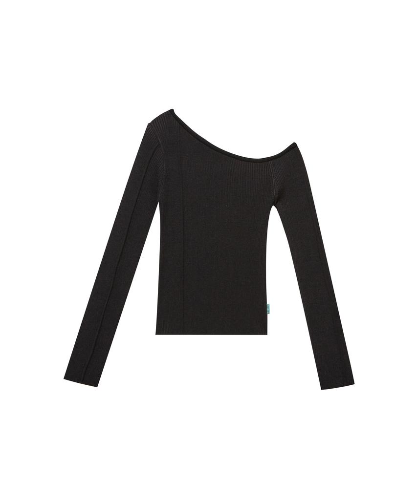 INSTANTFUNK One-Shoulder Diagonal Knit