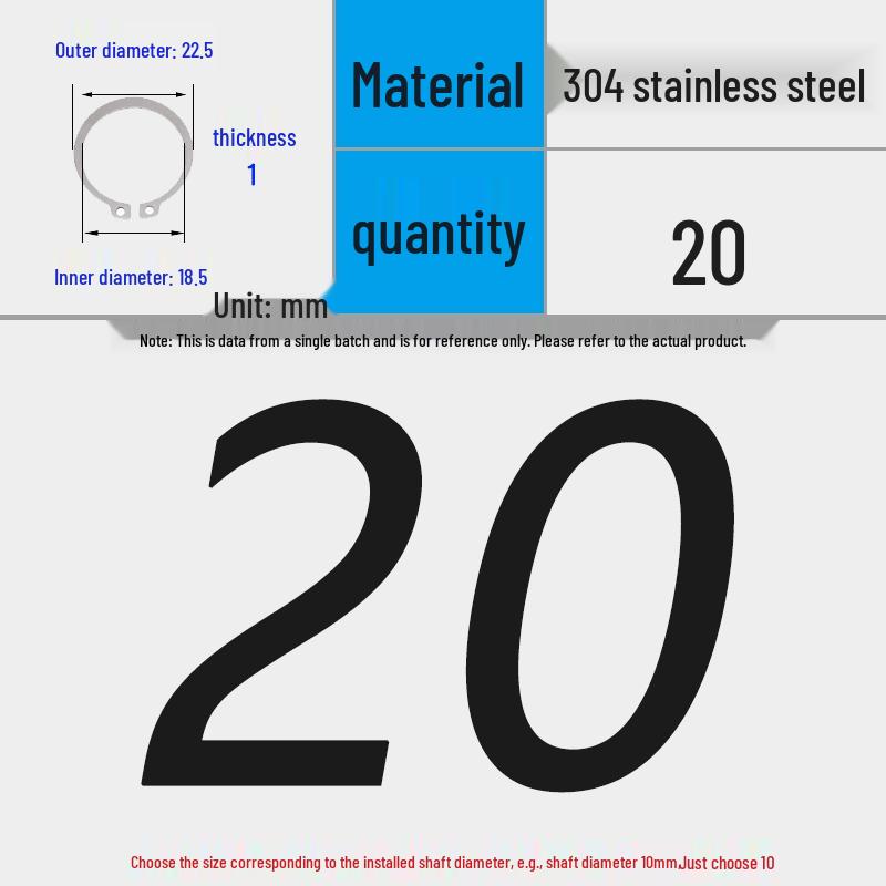 304 Stainless Steel Snap Ring for 3-200 Bearing