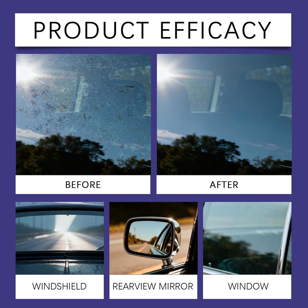 Hikmarion Waterproof Spray Car Windshield Cleaning and Decontamination Clear Vision Daily Cleaning Supplies 100ml