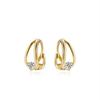 18K Gold Plated S925 Sterling Silver Zirconia Ear Cuff Earrings - Personalized, Simple, and Elegant Style.