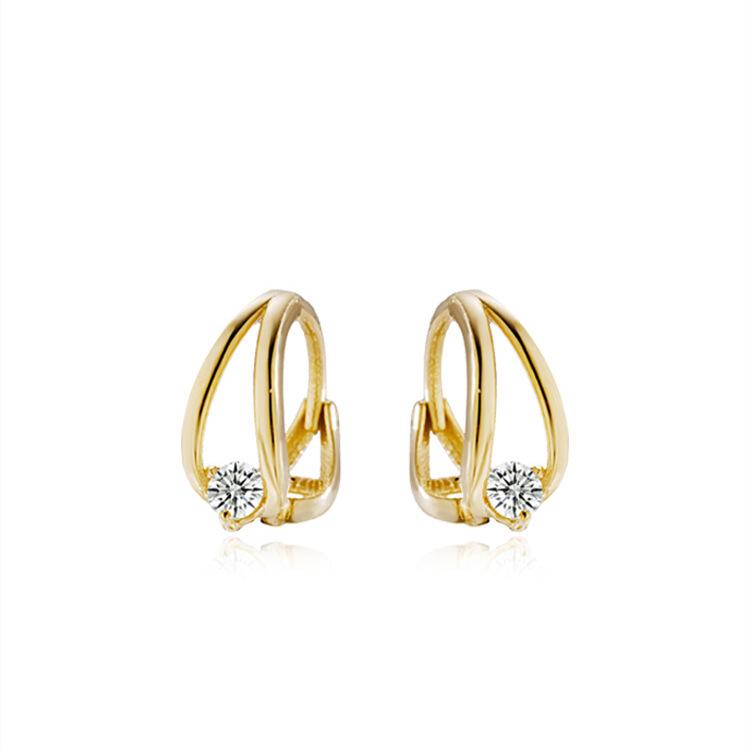 18K Gold Plated S925 Sterling Silver Zirconia Ear Cuff Earrings - Personalized, Simple, and Elegant Style.