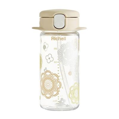 Richell AQ Slim Straw Cup R 240ml, beige, 1 Stück