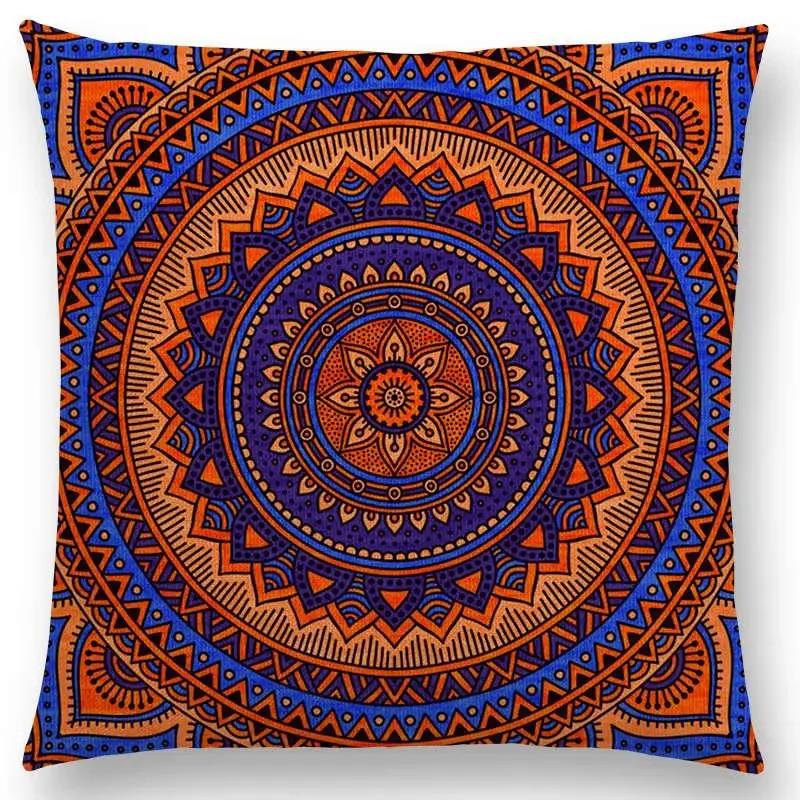 Hippie Mandala Boho Rainbow Floral Pattern Decor Throw Pillow Case Sun Moon Flowers Dream Fantasy Gorgeous Cushion Cover Sofa