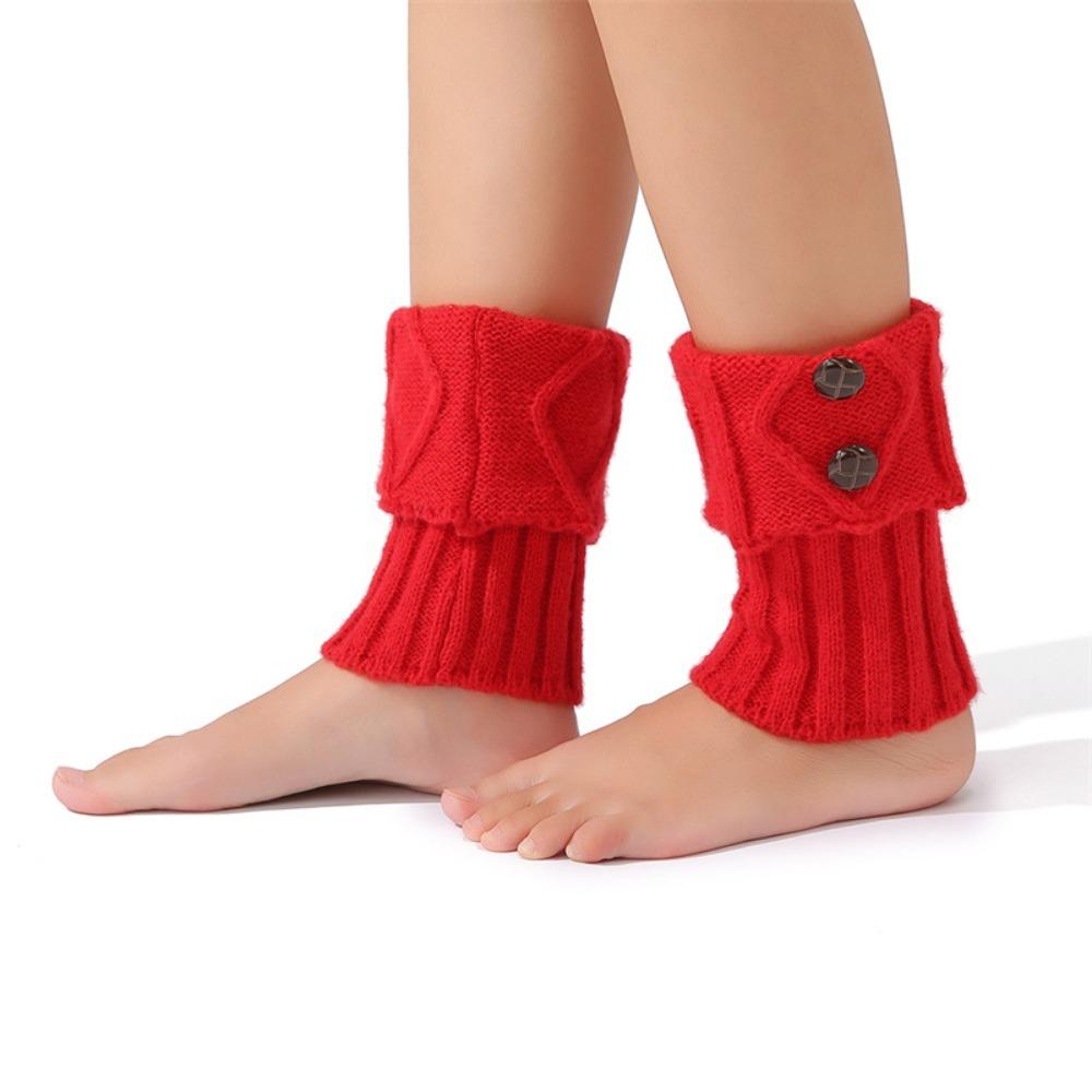Buttons Crochet Knitted Leg Warmer Thermal Boot Cover New Short Leg Warmers  Autumn Winter