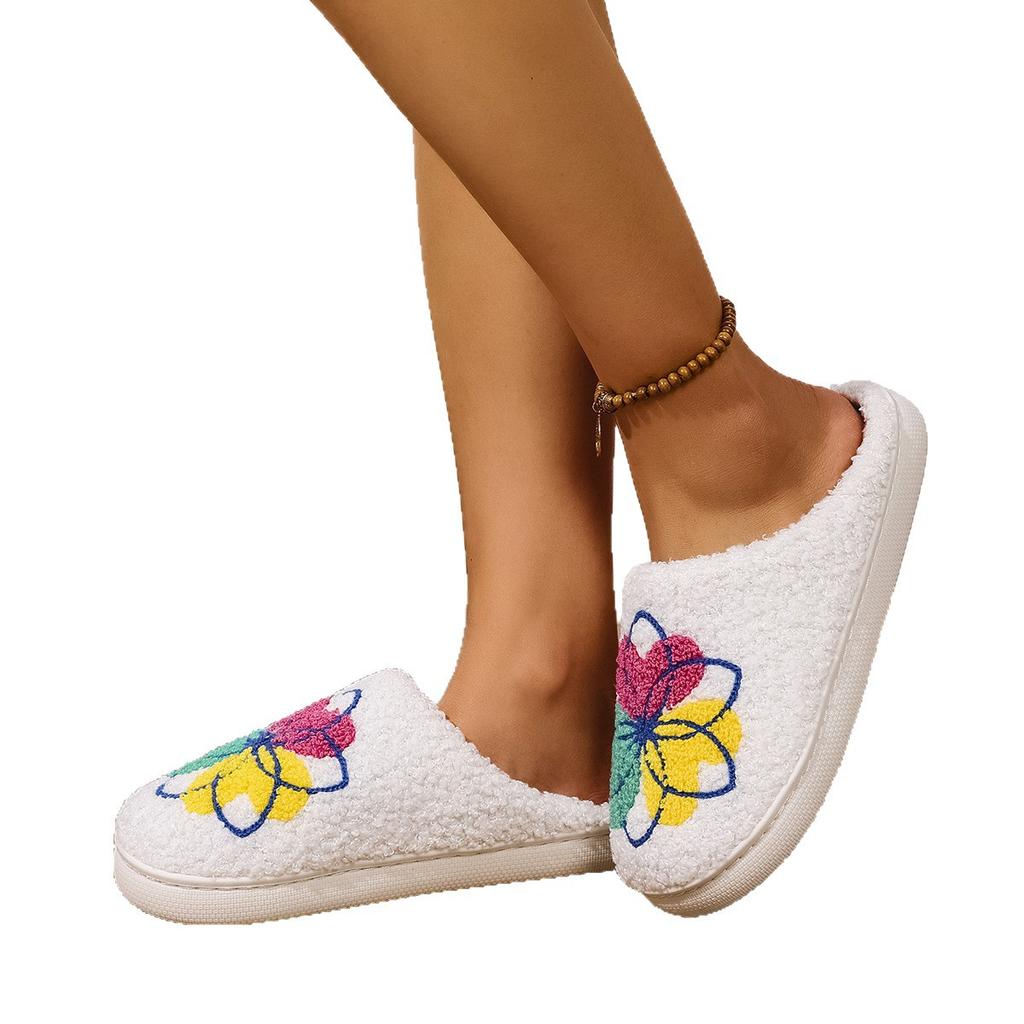 Fashion Autumn Winter New Animal Print Cute Women's Plush Slippers Daily Leisure Walking Comfortable and Warm Couple Oversized Slippers