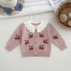 Personalized Pure Cotton Knitted Baby Girl Sweater & Cardigan Set with Logo Printing