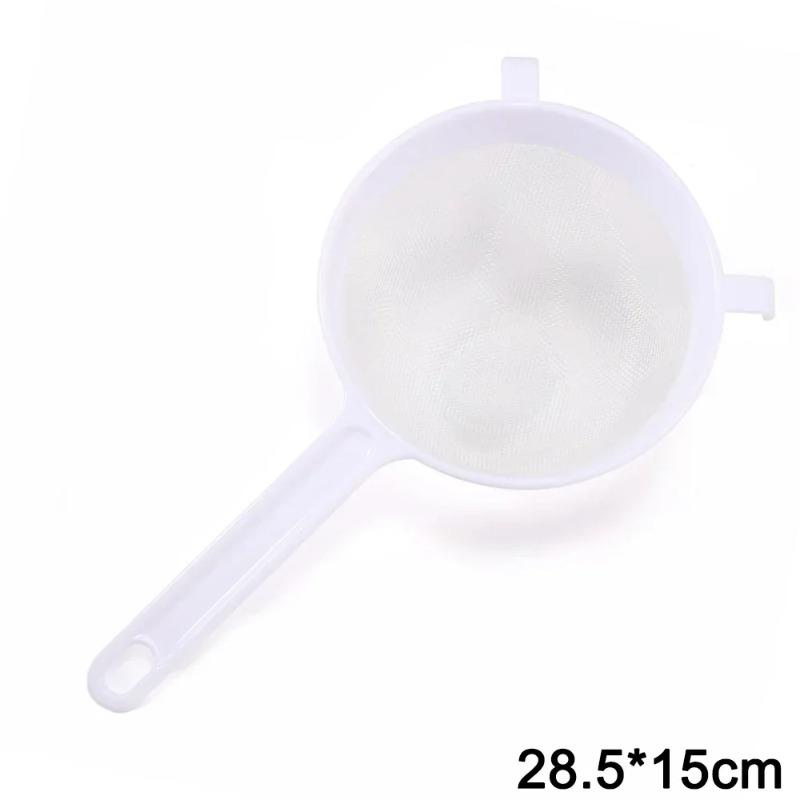 Kitchen Nut Milk Filter Plastic Fine Mesh Spoon Strainer Flour Sieve with Handle Soy Milk Coffee Filter Colanders Kitchen Tools