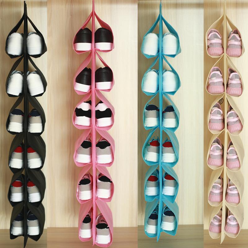 KEETDY – Organizer Da Porta Con 6 Tasche Grandi Per Scarpe – Appendino Per Armadio – Nero