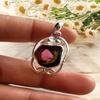 Natural Pink Bi-Color Tourmaline Gemstone 925 Sterling Silver Rare Pendant, Gift