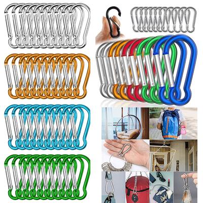 8-teiliges M6-Farbkarabinerset aus Aluminiumlegierung, Karabiner mit Federclip, Haken für Schlüsselanhänger, Kletterkarabiner für Schlüssel, Campingwerkzeuge