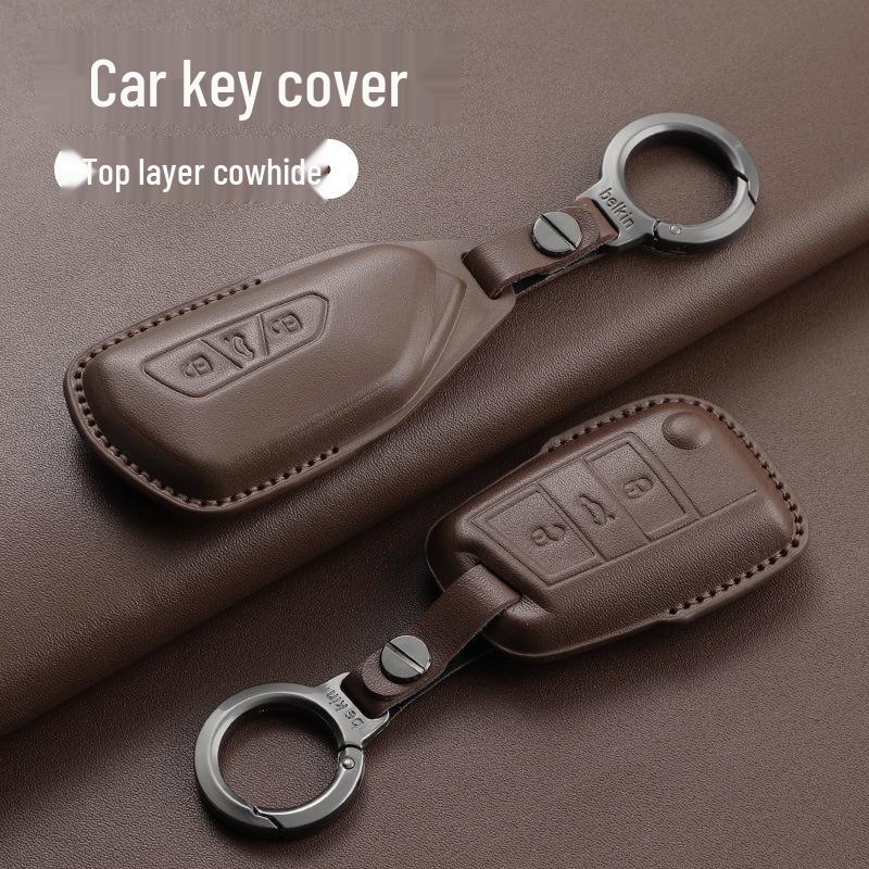 Volkswagen Schlüsselhüllen - Echtes Leder für Teramont, Tiguan L, Tayron, Sagitar, Tharu, Bora, Passat, Magotan und CC Modelle.