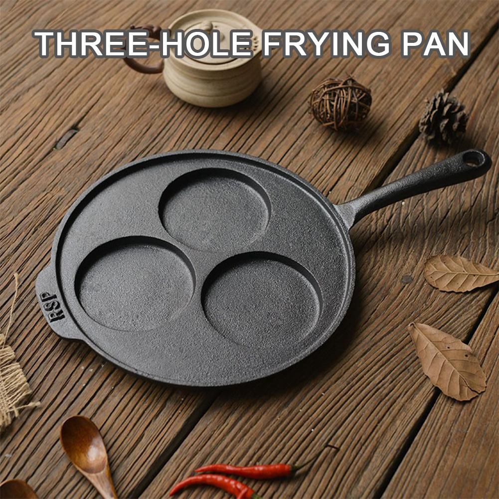 Cast Iron Pancake Pan Nonstick 3-Cup Skillet 9 Inch Frying Pan for Gas Stove Induction Cookware