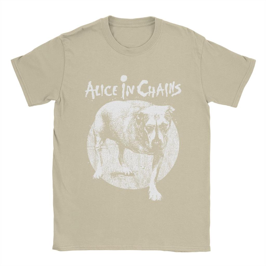 Men Rock Alice In Chains T-Shirt Baumwolle Tops Fantastisches Kurzarm Rundhals T-Shirt Übergröße T-Shirt