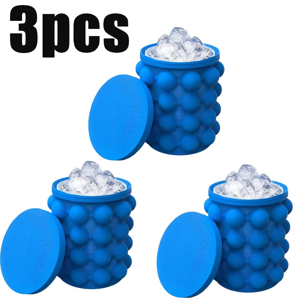 1/2/3ks Silikonový kbelík na led 2 v 1 Snadné mrazení Kulatý kbelík na led Pro bary Kluby Restaurace A Domácí Kuchyňské Náčiní na Nápoje