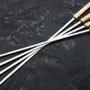 Zhishi Commercial Stainless Steel Flat BBQ Skewers with Wooden Handle