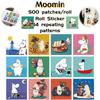 Nieuwe Moomin anime merchandise met schattige cartoon Moomin hoofdstickers, krullende huisdier leuke accessoires, dagboek- en telefoonstickers