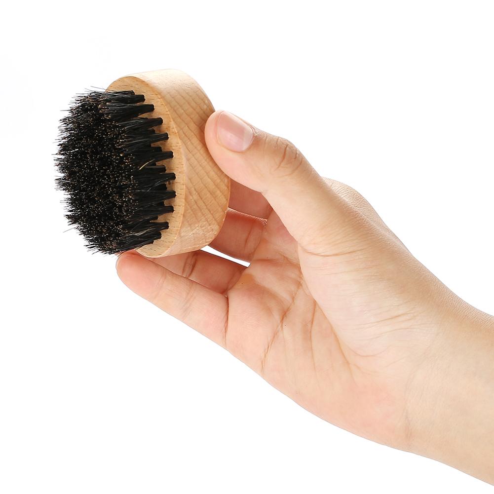 Men Mustache   Wooden Color Beech Brush Brd Care Shaving Clning Grooming Kit