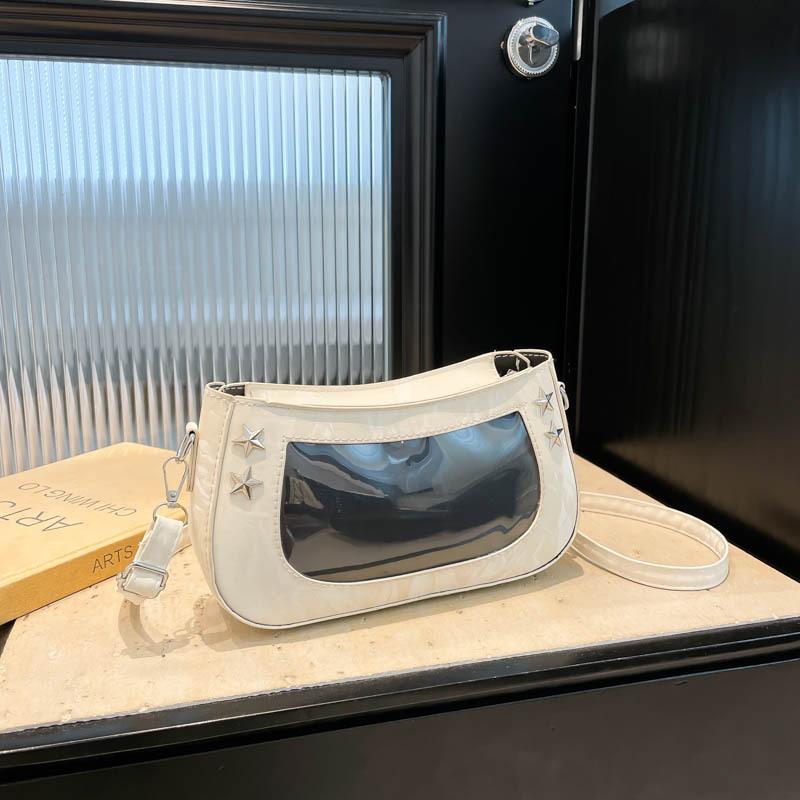 

Small food intake pain bag 2025 summer new niche design ins personalized girl pentagram armpit messenger bag білий